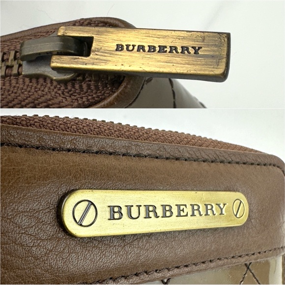 💎BURBERRY Logo Quilted Leather Zip Around Coin Purse Wallet - Picture 10 of 12
